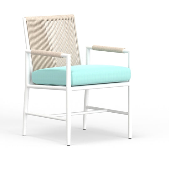 Sabbia Dining Chair in Dupione Celeste, No Welt