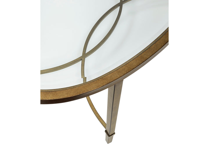 Copia Antiqued Silver With Gold Tint Oval Cocktail Table - T2114-47