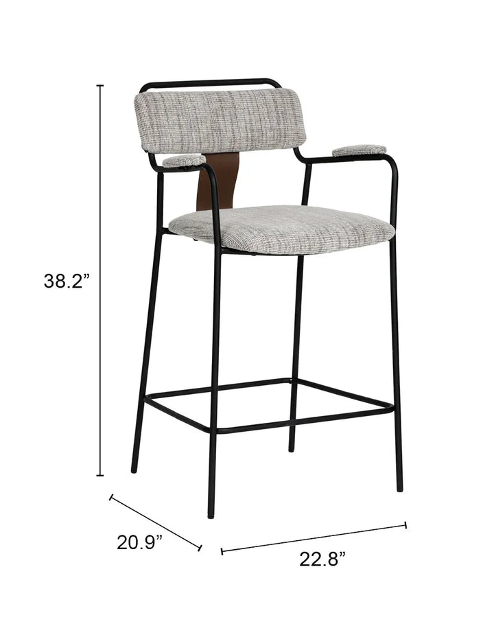 Couva Counter Stool (Set of 2) Gray Tweed - AmericanHomeFurniture