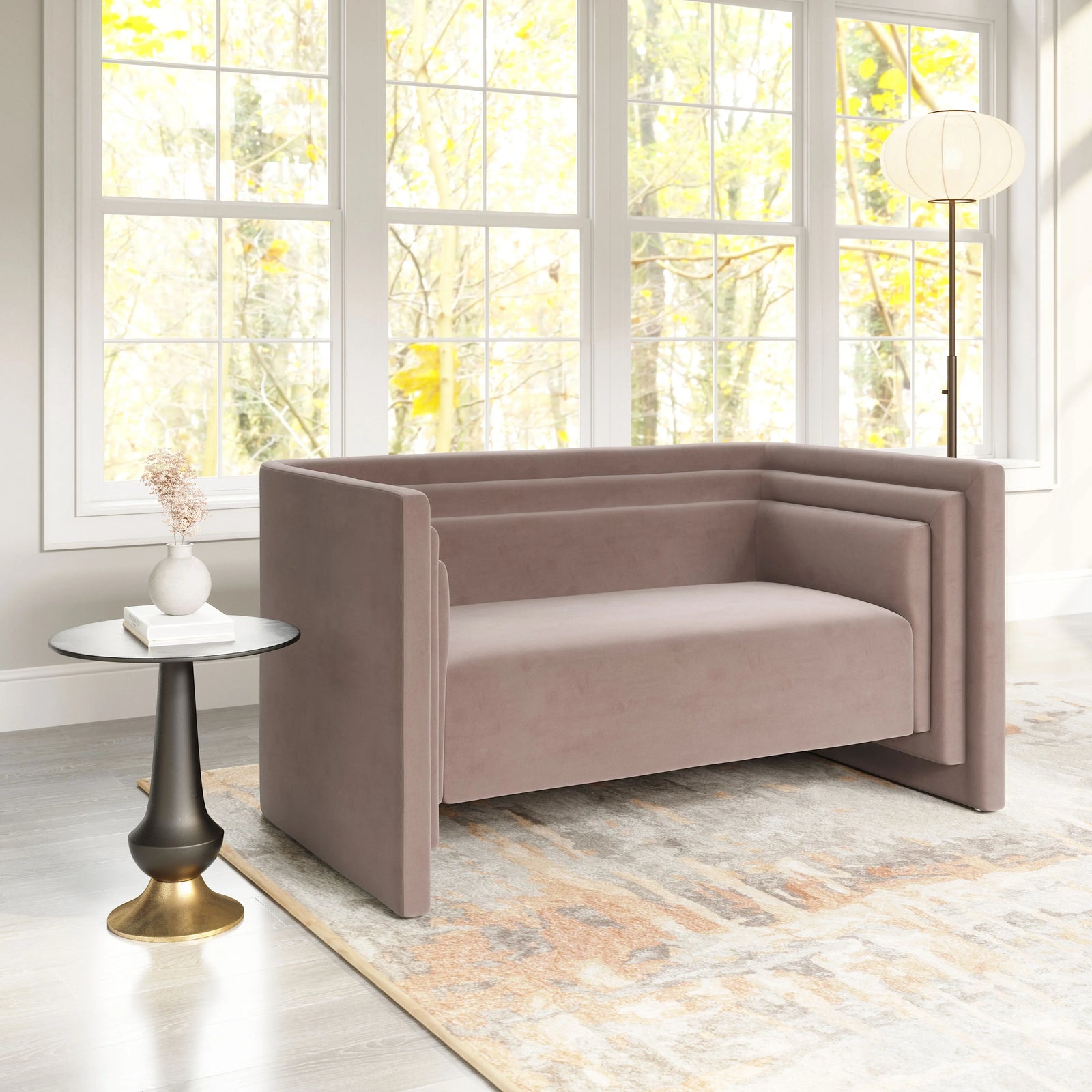 Zuo Trippel Loveseat Taupe SOFAS + SECTIONALS