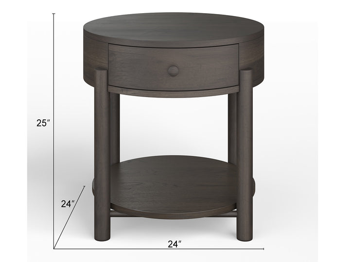 Hadleigh Black Coffee Bean Round End Table - T5711-05