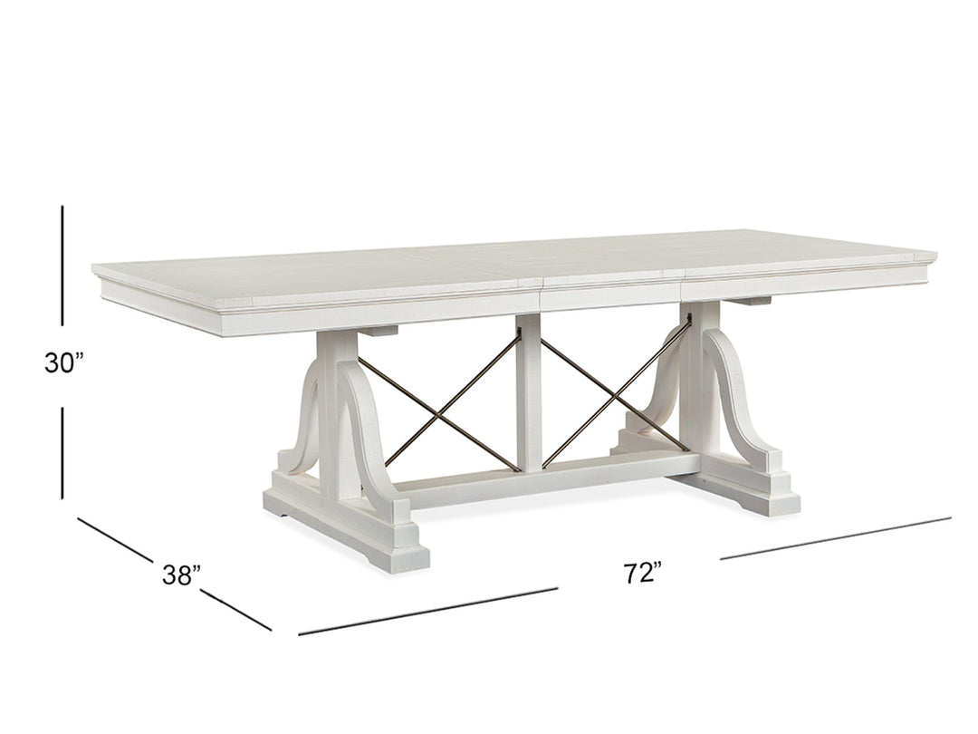 Heron Cove Chalk White And Dovetail Grey Extendable Trestle Dining Table - D4400-25