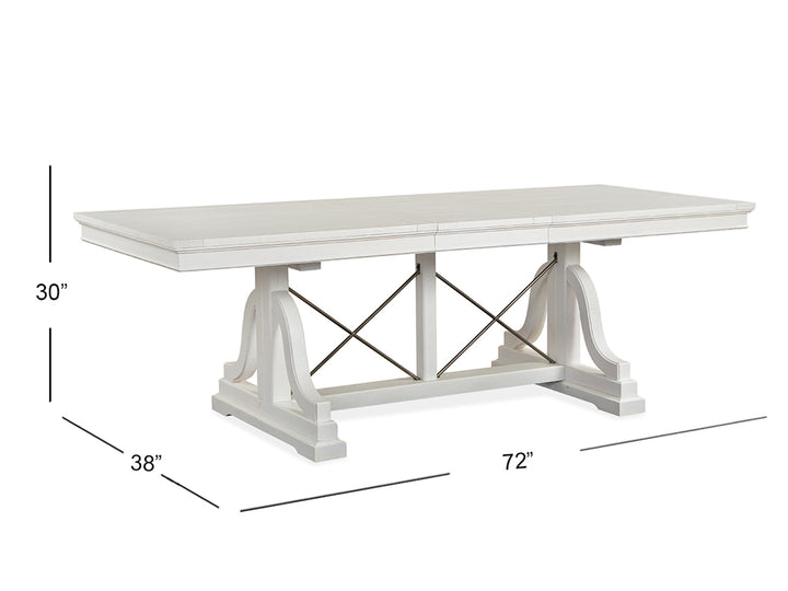 Heron Cove Chalk White And Dovetail Grey Extendable Trestle Dining Table - D4400-25