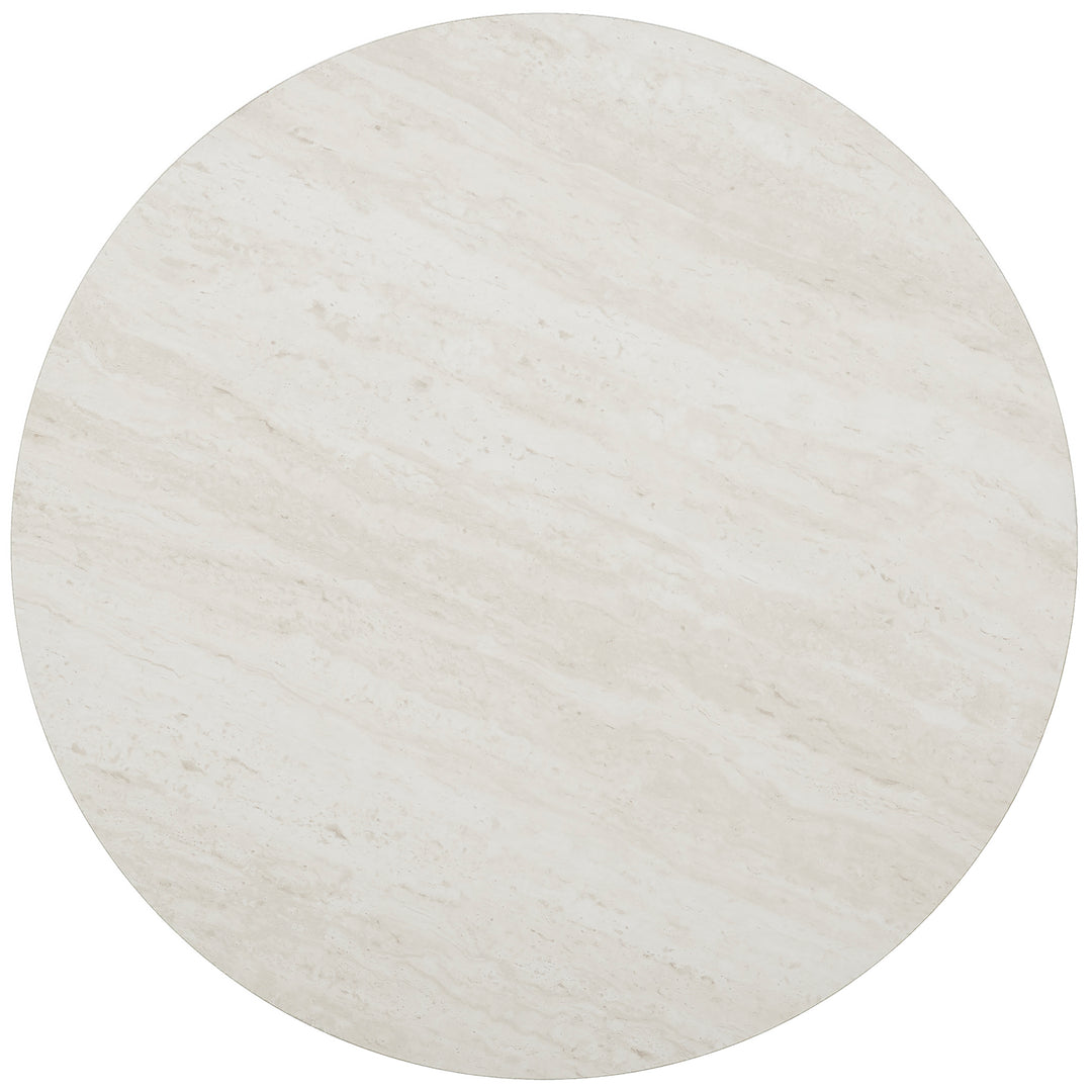 American Home Furniture | SEI Furniture - Luna Round Faux Stone End Table – Champagne