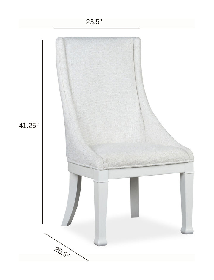 Kingston Whisper White And Cerused Nutmeg Upholstered Host Chair - Set of 2 - D6407-66
