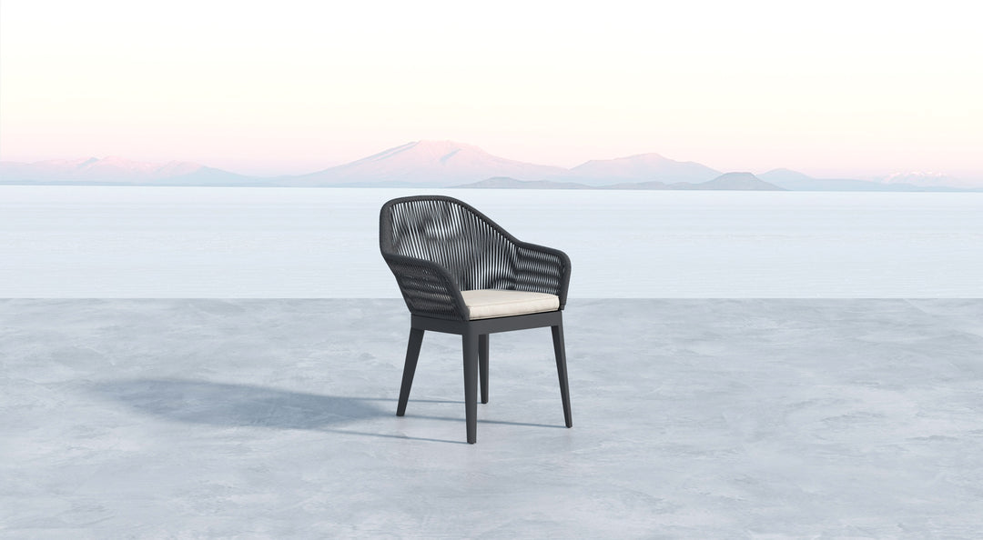 Milano Dining Chair in Dupione Celeste w/ Self Welt
