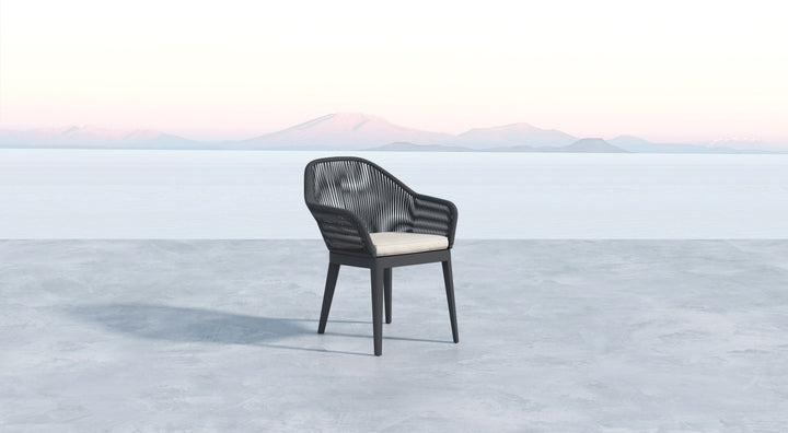 Milano Dining Chair in Dupione Celeste w/ Self Welt