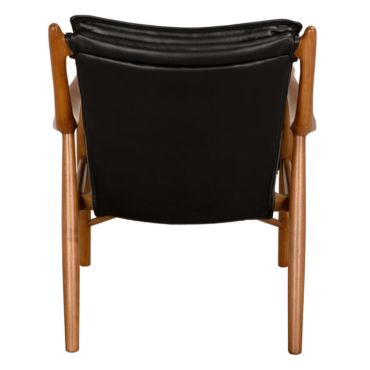 Noir - Weston Chair with Black Leather - LEA-C006BLL