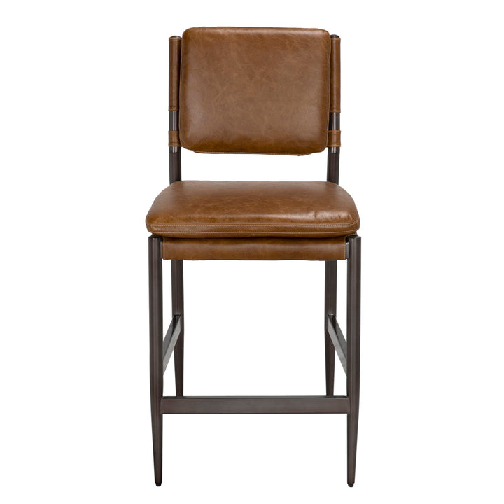 Noir Wooster Counter Chair - Cuba Brown Leather