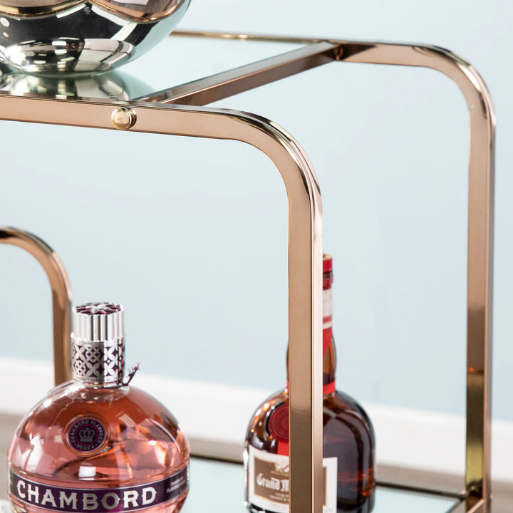 Maylynn Art Deco Mirrored Bar Cart - AmericanHomeFurniture