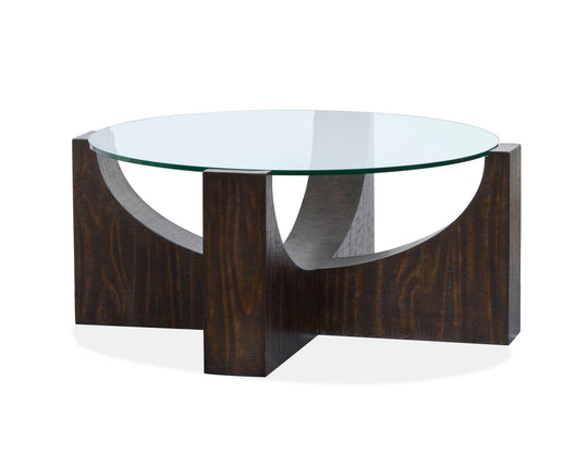 Beckham Rustic Tavern Round Cocktail Table With Casters - T6336-45