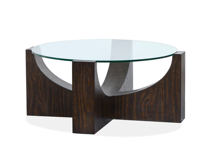 Beckham Rustic Tavern Round Cocktail Table With Casters - T6336-45