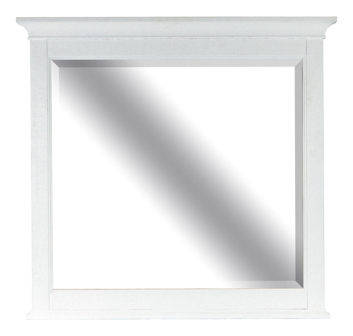 Heron Cove Chalk White And Dovetail Grey 2 Tone Drawer Dresser With Landscape Mirror - B4400-20TT40
