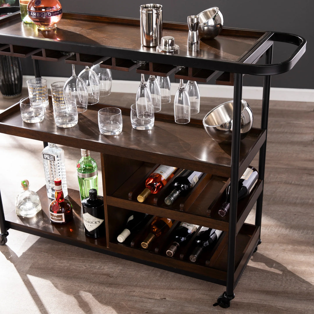 Tonsley Rolling Wine Cart - AmericanHomeFurniture