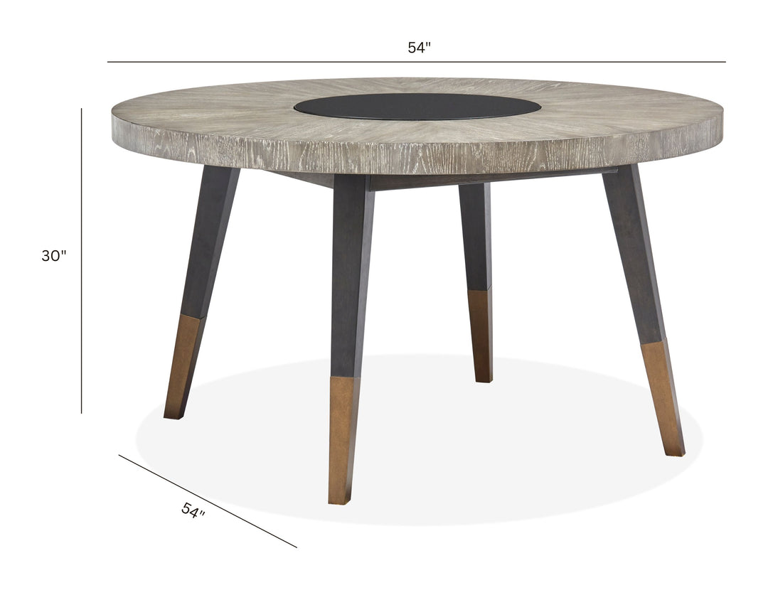 Ryker Nocturn Black And Coventry Grey Round Dining Table - D5013-24
