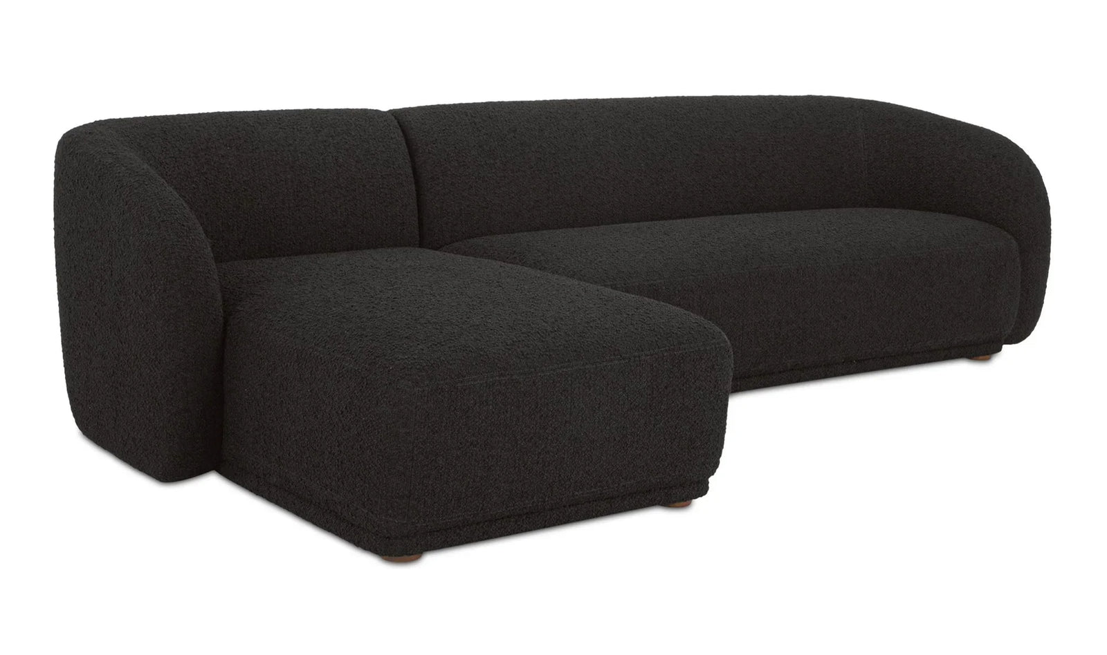 Faye Left Sectional Black Boucle - AmericanHomeFurniture