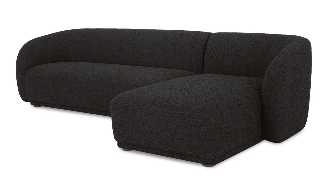 Faye Right Sectional Black Boucle - AmericanHomeFurniture