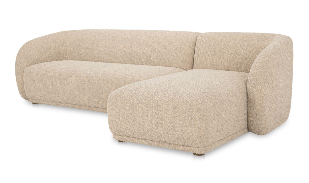 Faye Right Sectional Beige Boucle - AmericanHomeFurniture