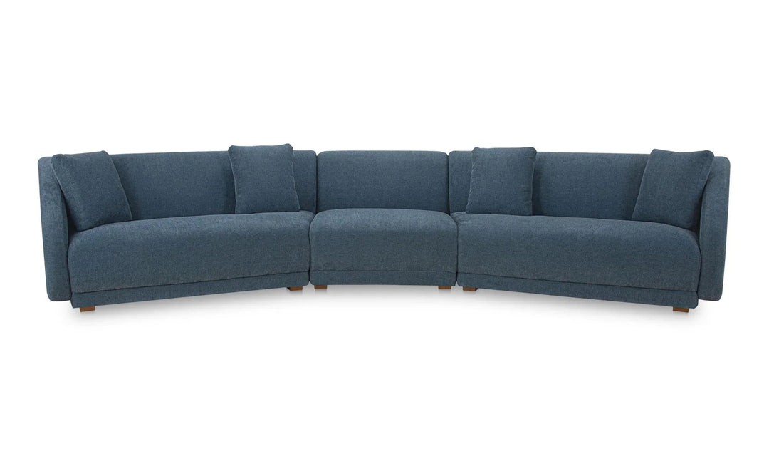 Fraser 3 Piece Modular Sectional with Slipper Deep Blue - AmericanHomeFurniture