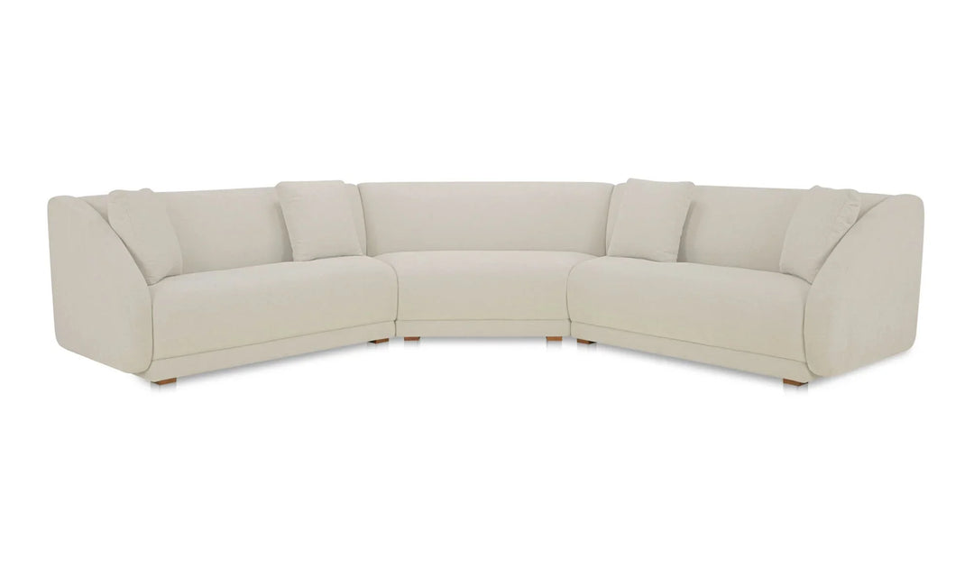 Fraser 3 Piece Modular Sectional with Wedge Slipper White - AmericanHomeFurniture