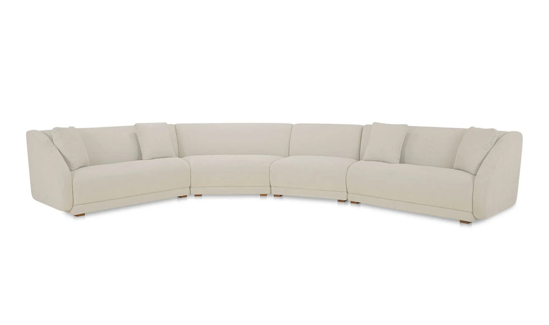 Fraser 4 Piece Modular Sectional White - AmericanHomeFurniture