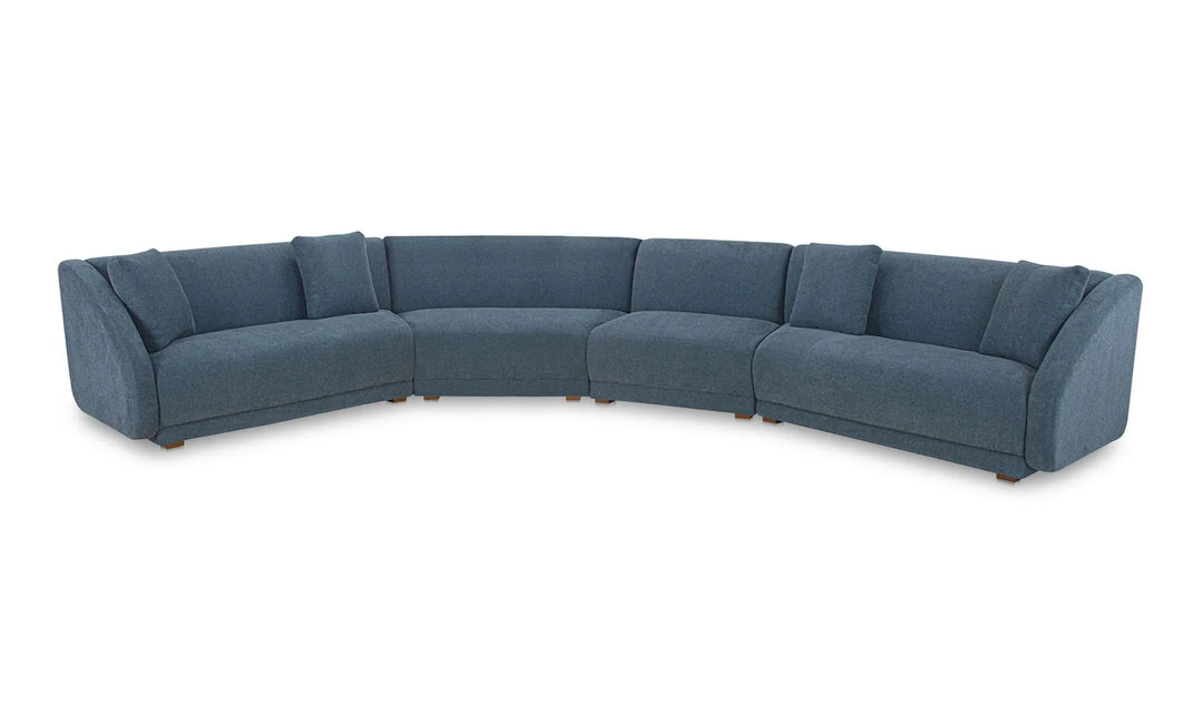 Fraser 4 Piece Modular Sectional Deep Blue - AmericanHomeFurniture