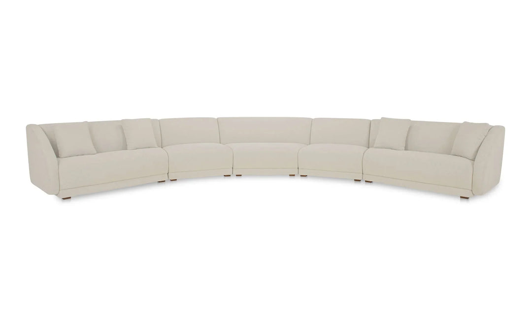 Fraser 5 Piece Modular Sectional White - AmericanHomeFurniture