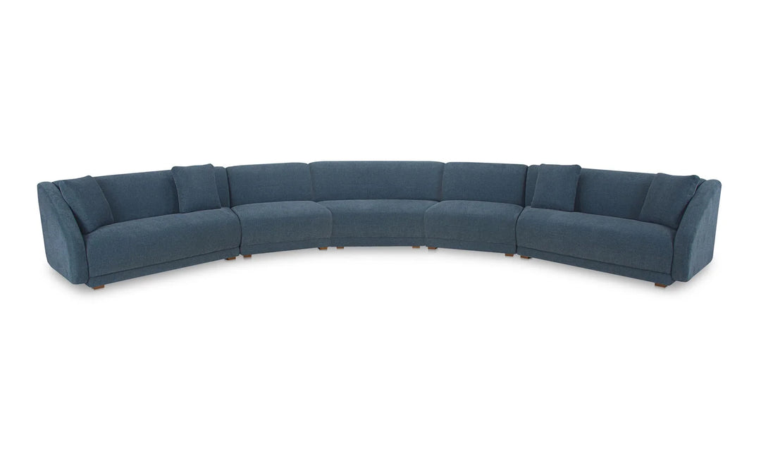 Fraser 5 Piece Modular Sectional Deep Blue - AmericanHomeFurniture