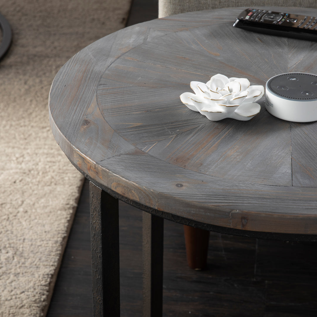 American Home Furniture | SEI Furniture - Landsmill Round Industrial End Table