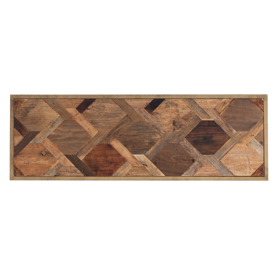 American Home Furniture | SEI Furniture - Dorville Reclaimed Wood Patchwork Console Table