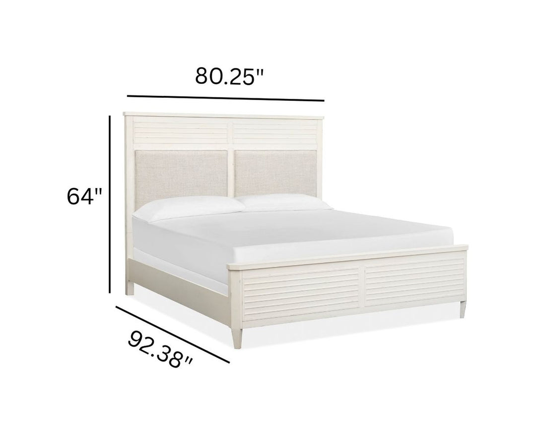 Echo Isles Sea Pearl And Driftwood California King Upholstered Panel Bed - B6310-75