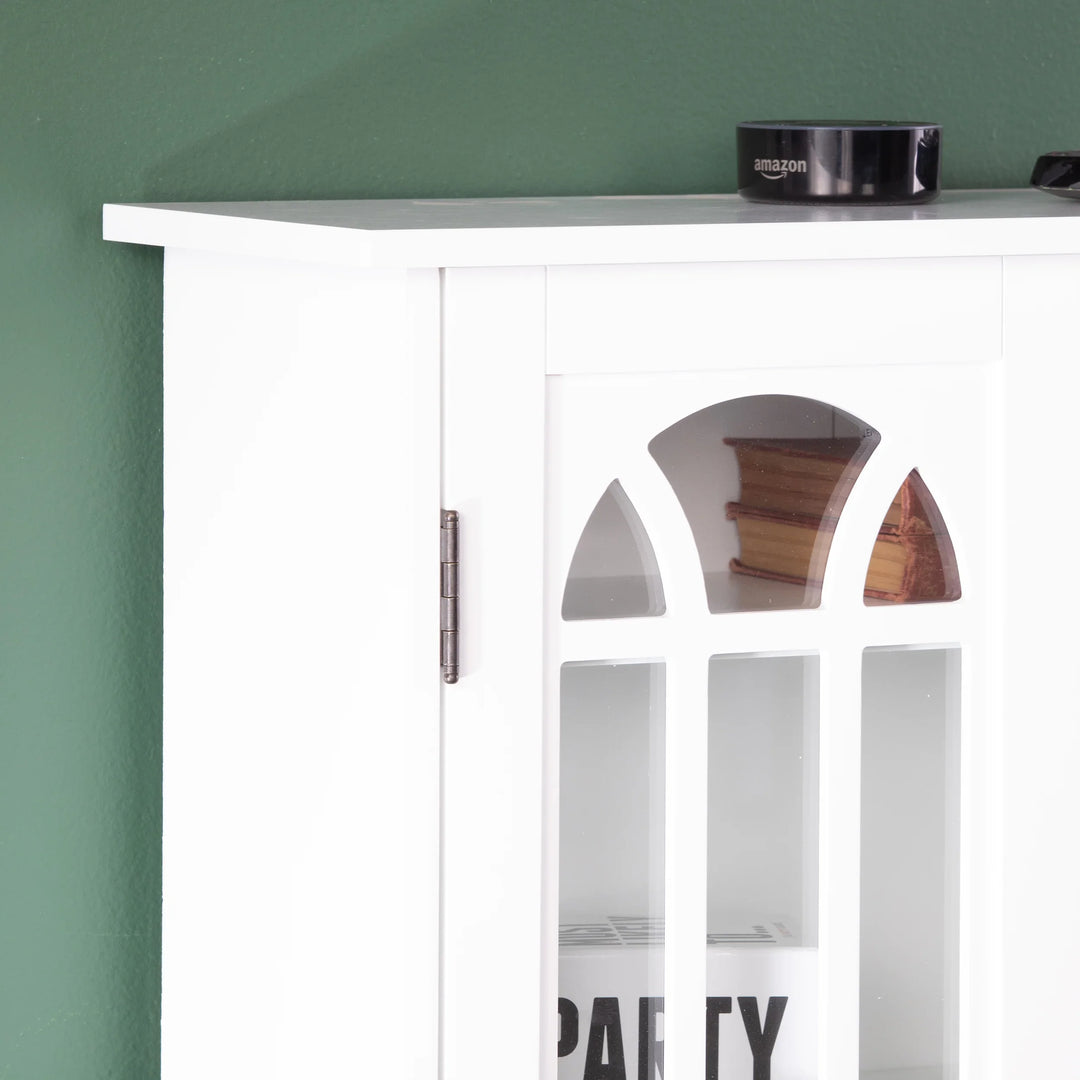 Window Pane Media Cabinet - White - AmericanHomeFurniture