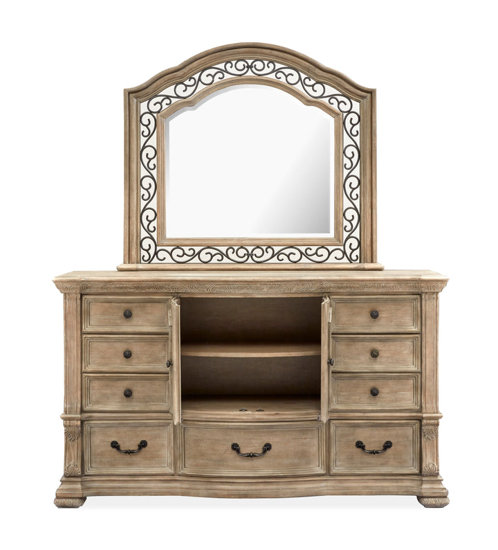 Marisol Fawn Drawer Dresser With Shaped Mirror - B5132-2045