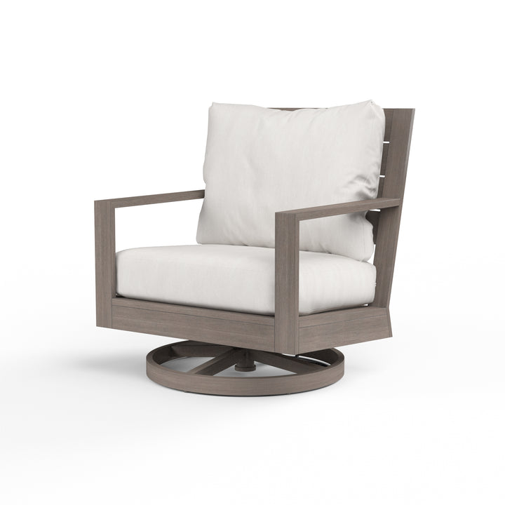 American Home Furniture | Sunset West - Laguna Swivel Club Rocker in Canvas Flax, No Welt