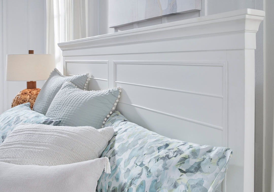 Charleston White Dove Queen White Panel Bed - B5611-54WH