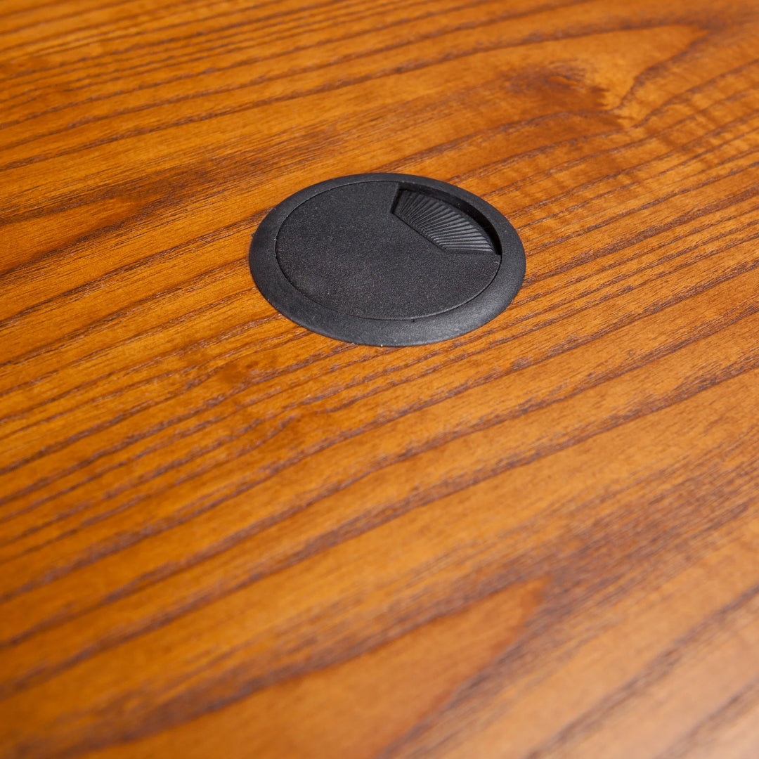 Hughton Corner Computer Desk - Mission Oak - AmericanHomeFurniture