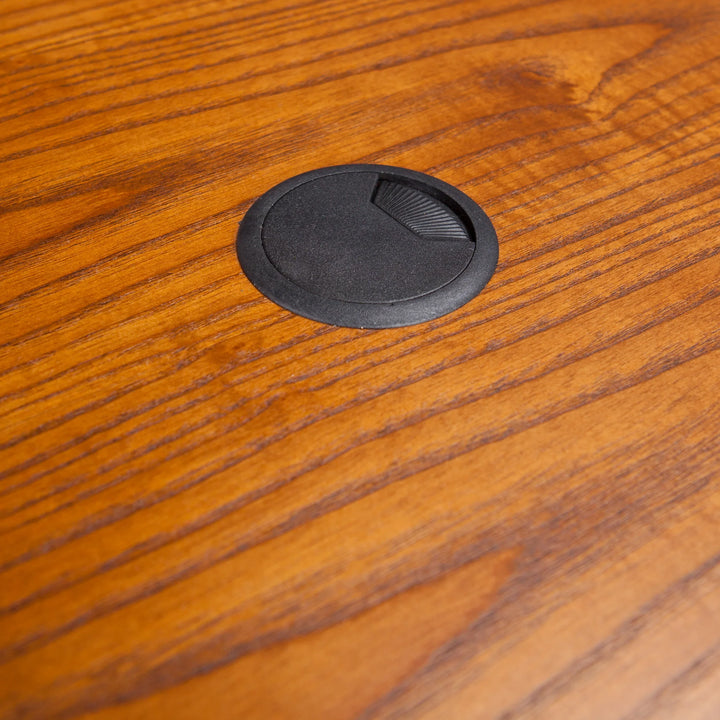 Hughton Corner Computer Desk - Mission Oak - AmericanHomeFurniture