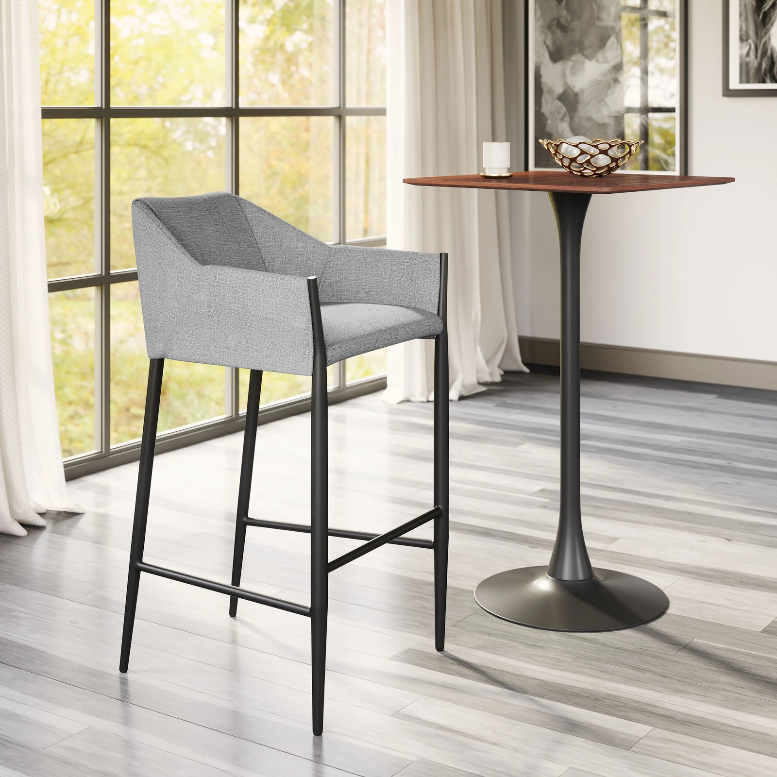 Zuo Andover Barstool Slate Gray BAR STOOLS + COUNTER STOOLS