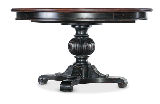 American Home Furniture Hooker Furniture Charleston Round Pedestal Dining Table with 1-20in Leaf