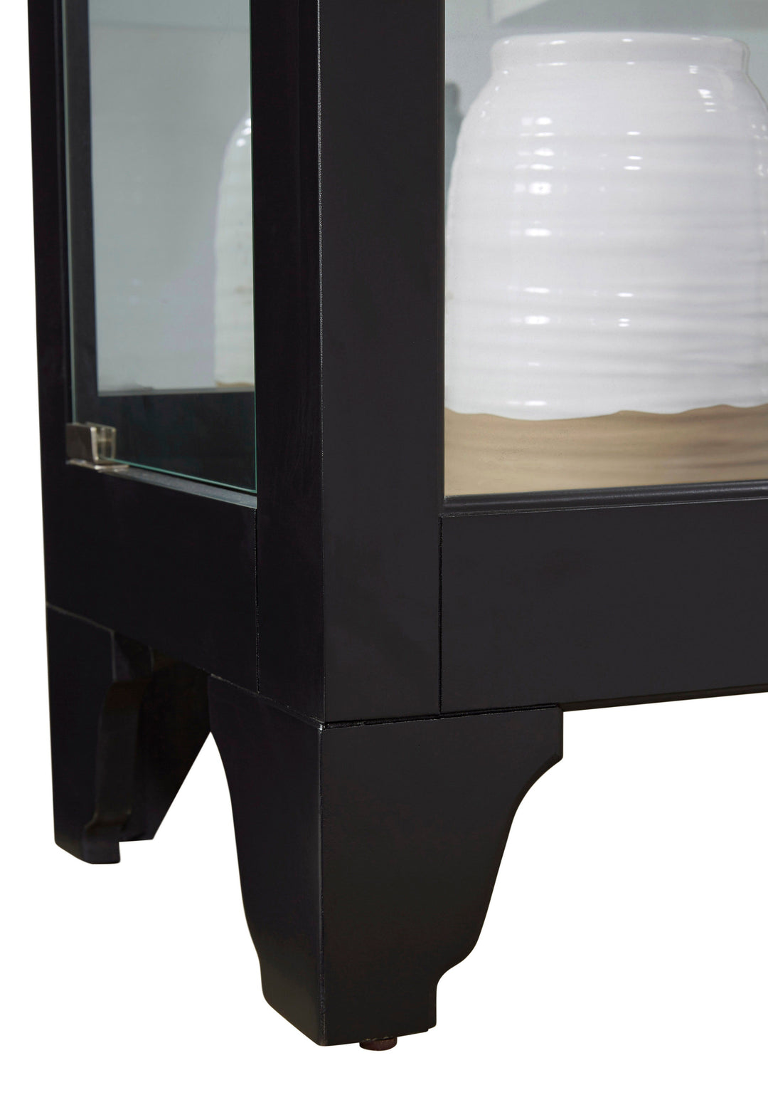 Curios Onyx Black Lighted Gallery Style 5 Shelf Curio Cabinet - 21218