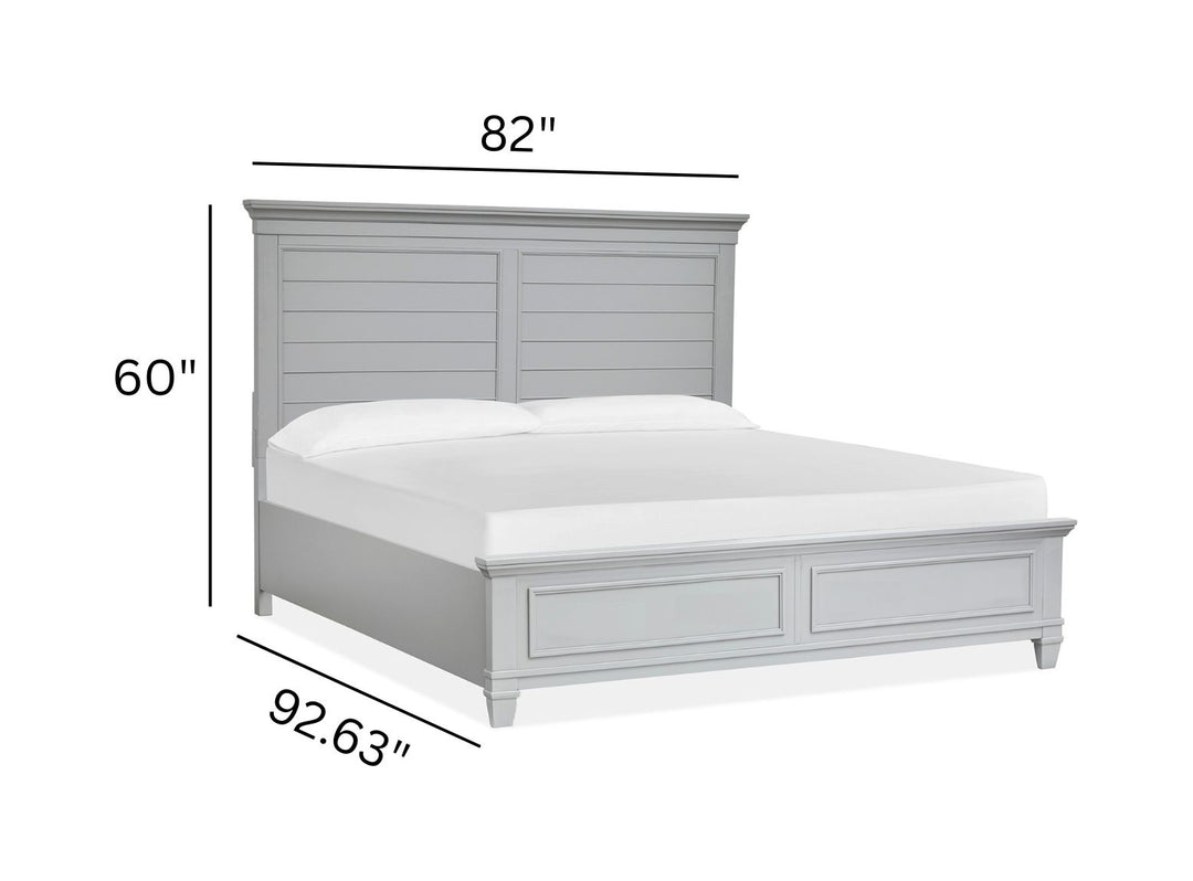 Charleston Harbor Gray California King Grey Panel Bed - B5611-74GY