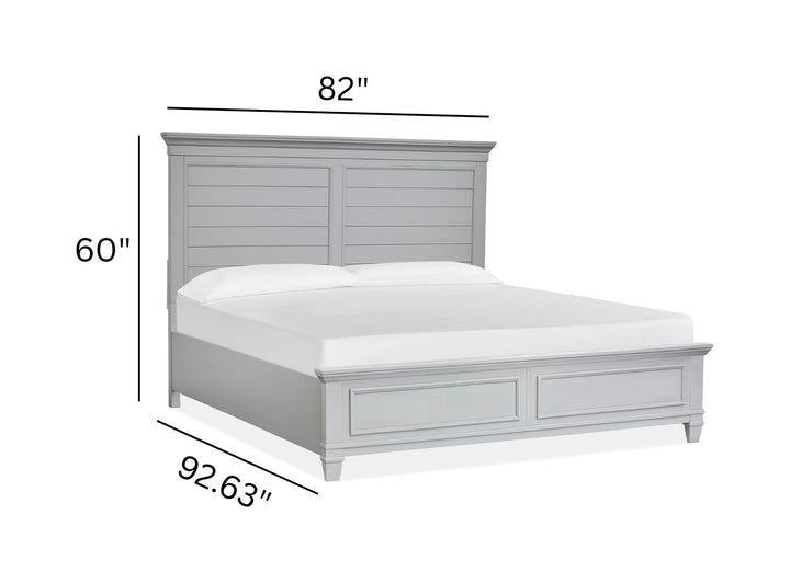 Charleston Harbor Gray California King Grey Panel Bed - B5611-74GY