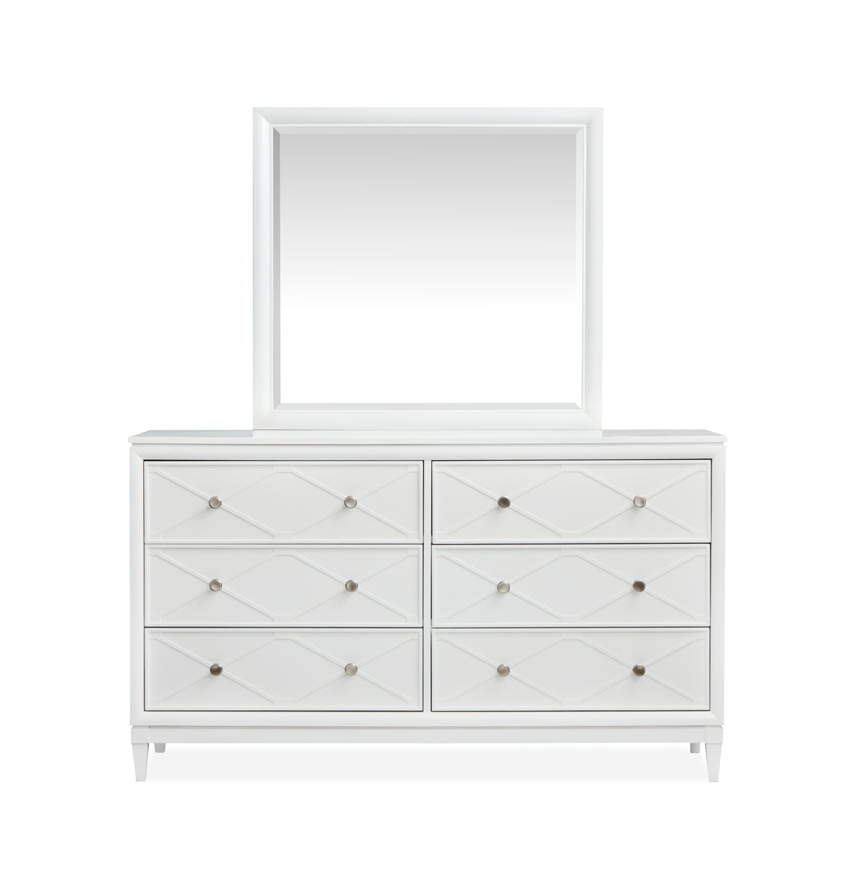 Springhouse Whisper White Double Drawer Dresser With Landscape Mirror - B5993-2240