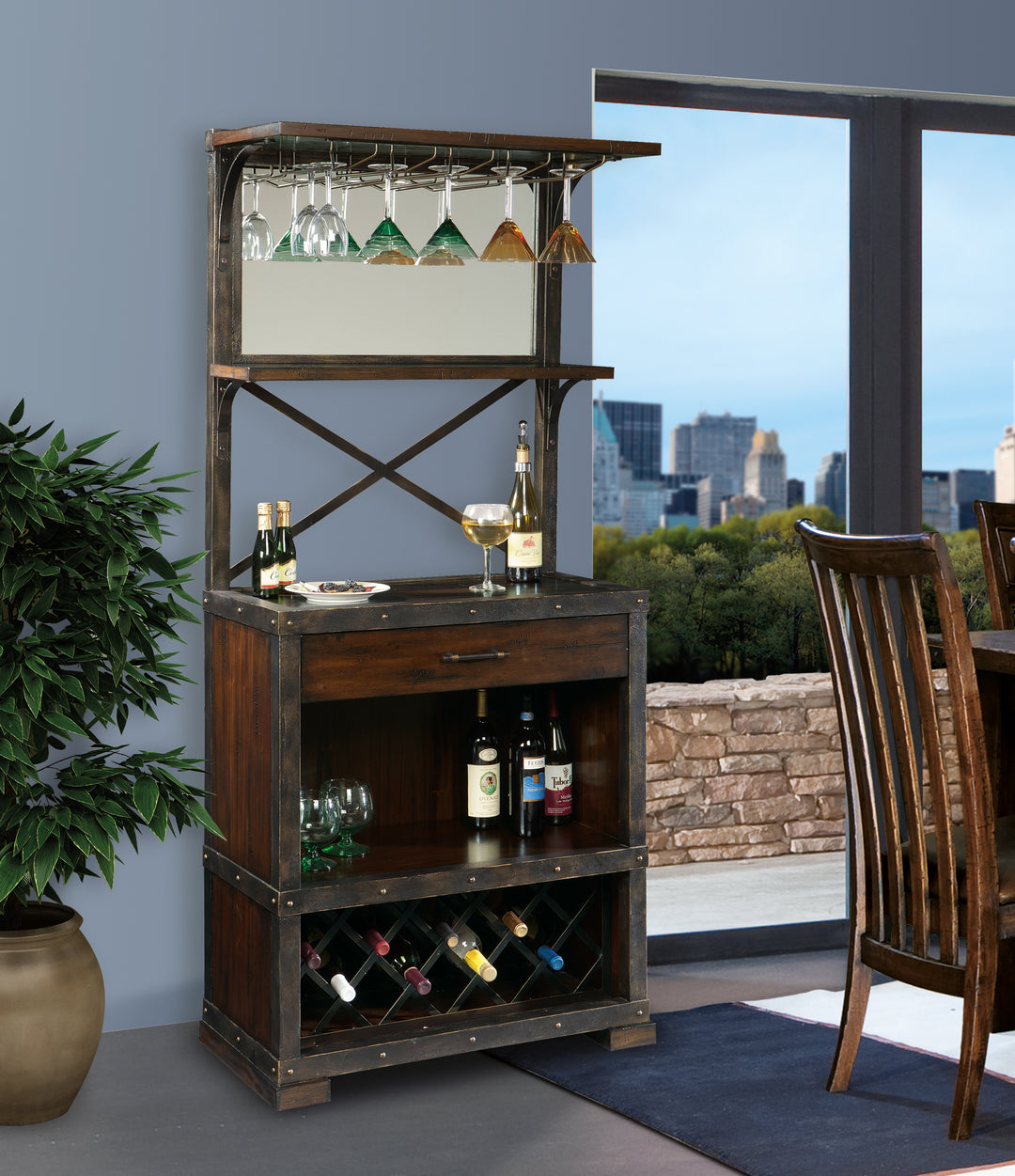 American Home Furniture | Howard Miller - Red Mountain Wine Cabinet