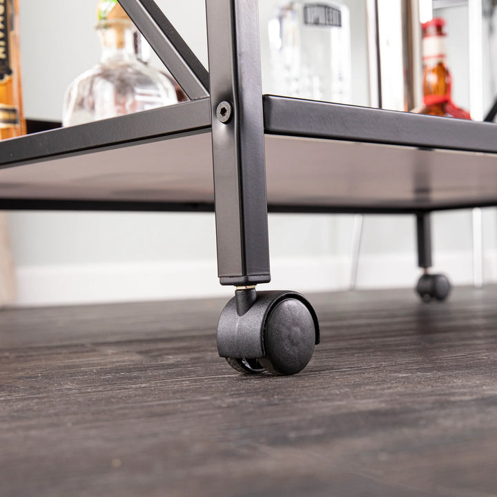Maxton Bar Cart – Black and White - AmericanHomeFurniture