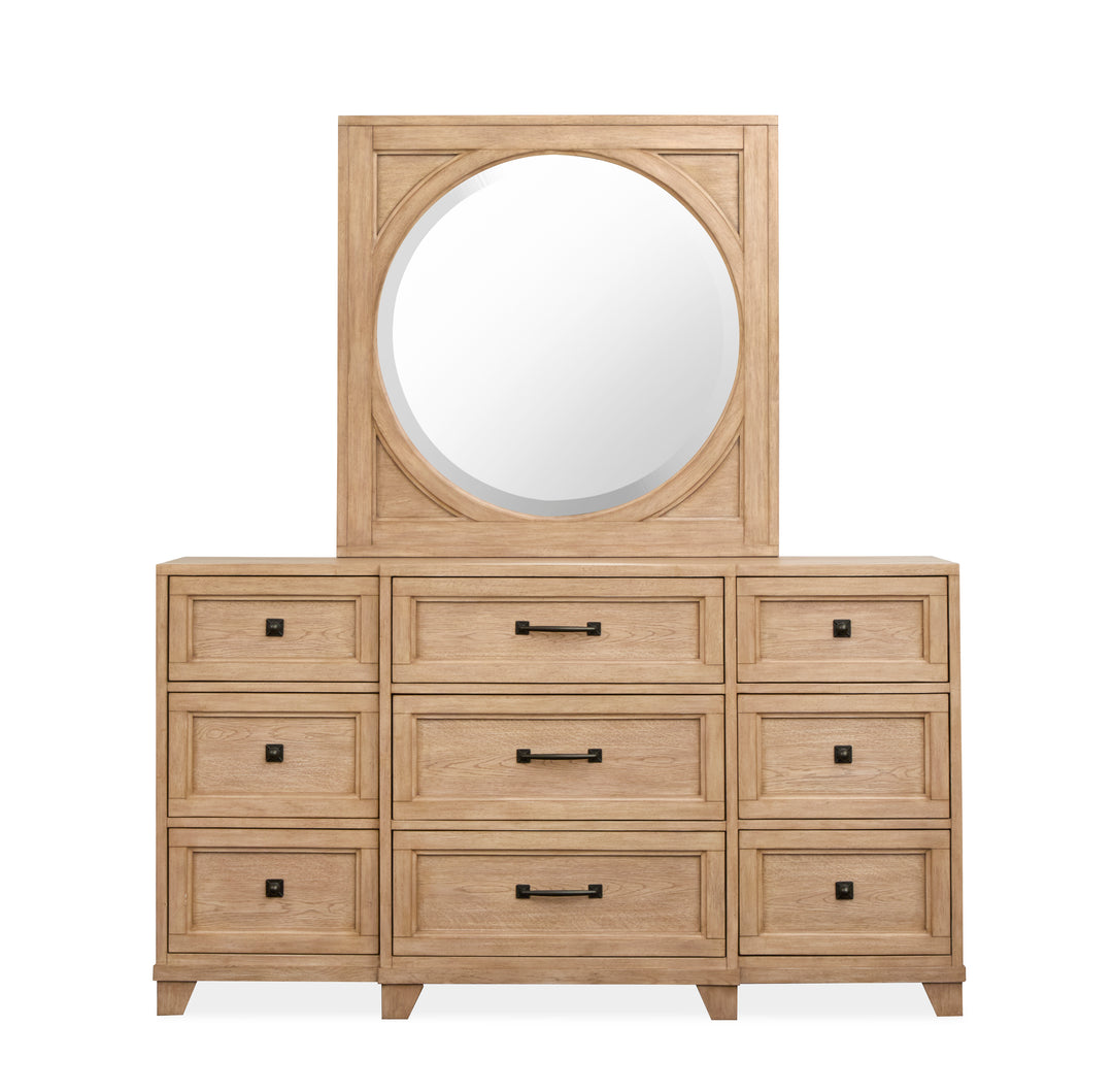 Coventry Honey Wheat Drawer Dresser With Square Mirror - B6480-2041