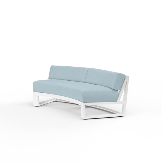 Newport Curved Sofa in Canvas Skyline, No Welt