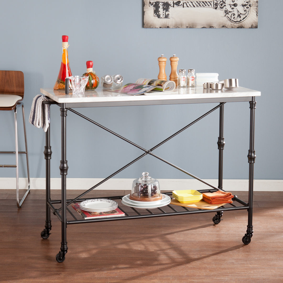 American Home Furniture | SEI Furniture - Morenci Industrial Kitchen Island