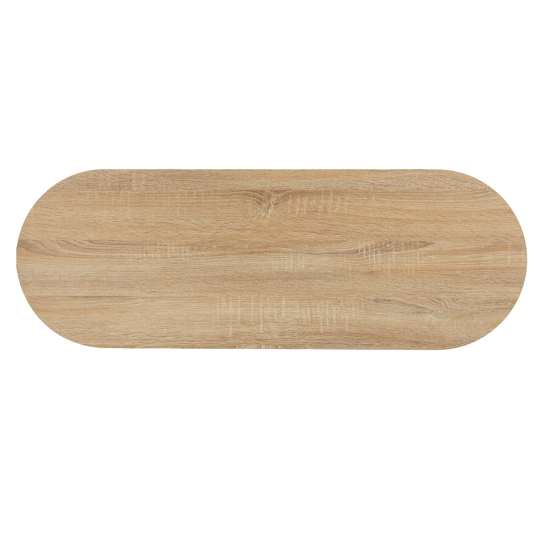 Dagney Wine/Bar Table w/ Glassware Storage – Natural and Black Finish - AmericanHomeFurniture