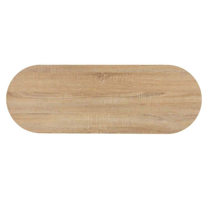 Dagney Wine/Bar Table w/ Glassware Storage – Natural and Black Finish - AmericanHomeFurniture